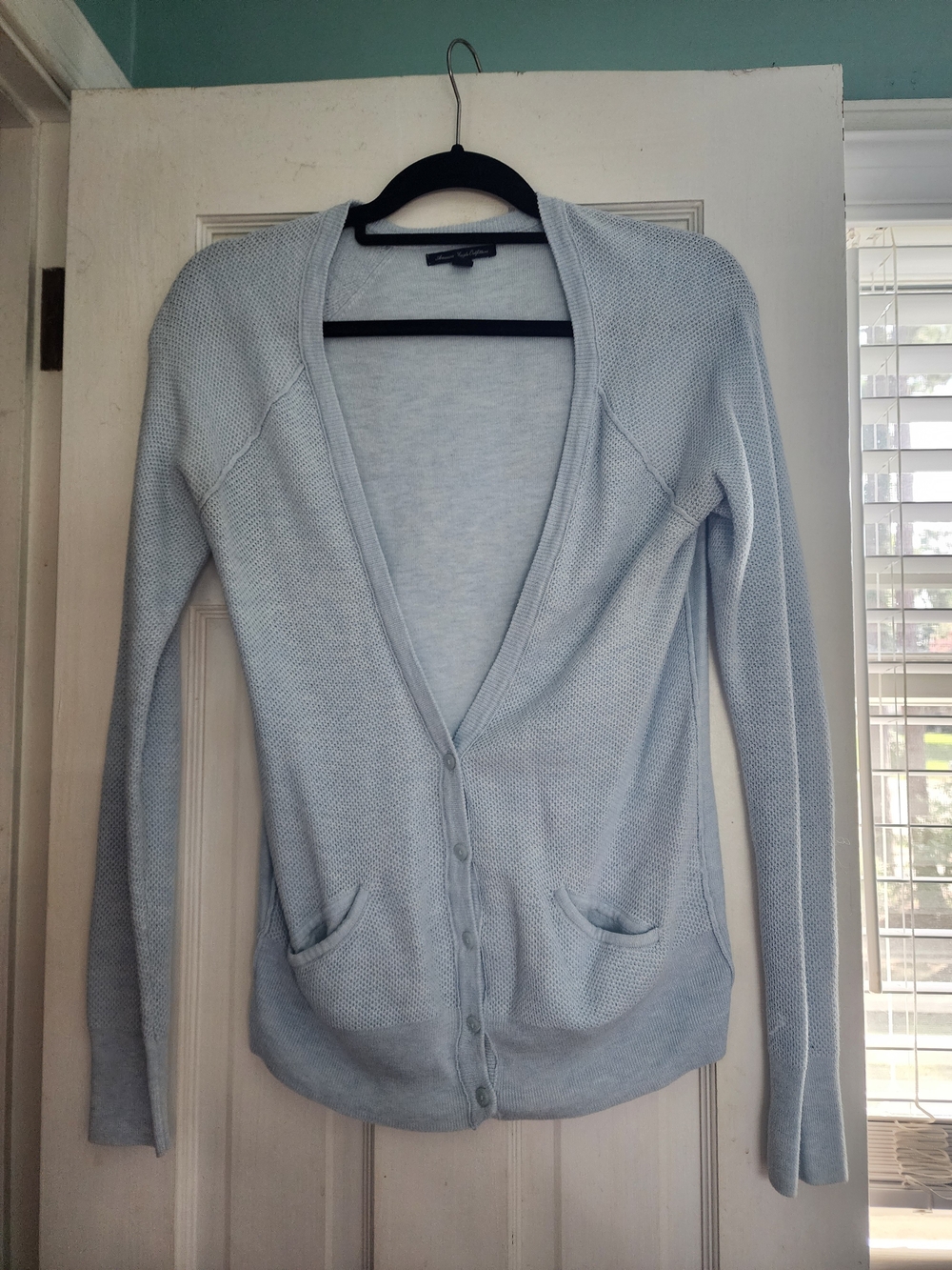 American Eagle Outfitters Light Blue Button Front Cardigan